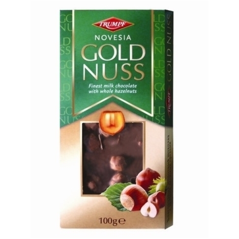 Milk chocolate with nuts Gold Nuss, 100g