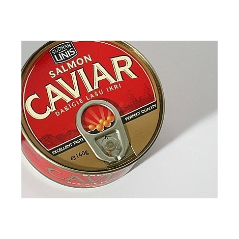 Natural salmon caviar, Sudrablīnis, 140g