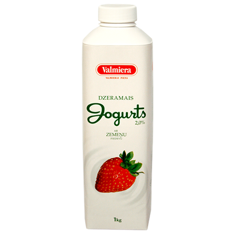 Drinking yogurt with strawberry additive, Valmiera, 1kg