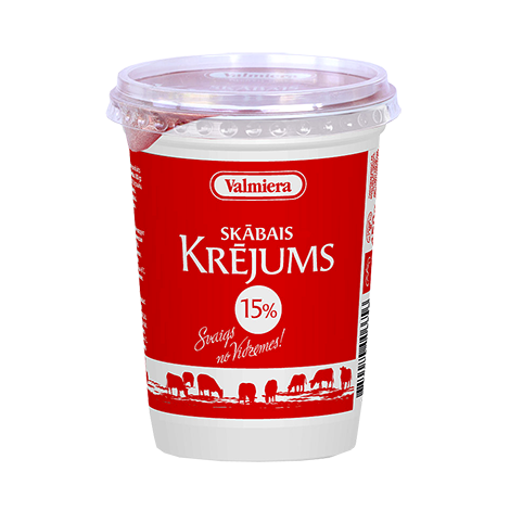Sour cream Valmiera, 15%, 450g