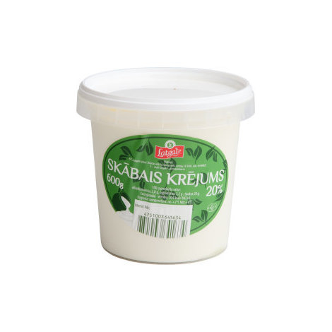 Sour cream Latgale, 20%, 600g