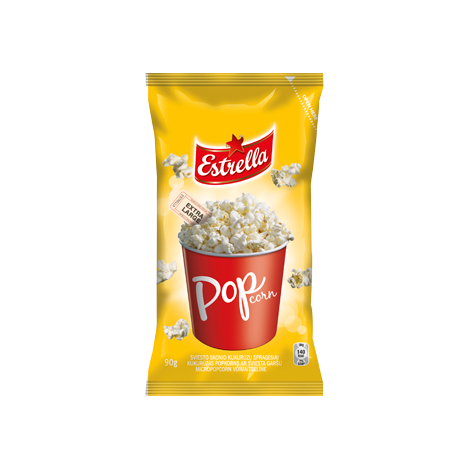 Corn popcorn with butter flavor, Estrella, 90g
