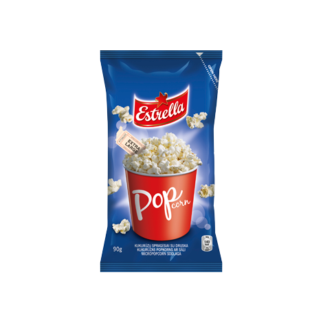 Corn popcorn with salt, Estrella, 90g