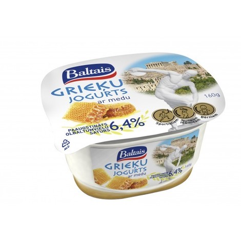 White Greek yogurt with honey, Tukuma piens, 160g