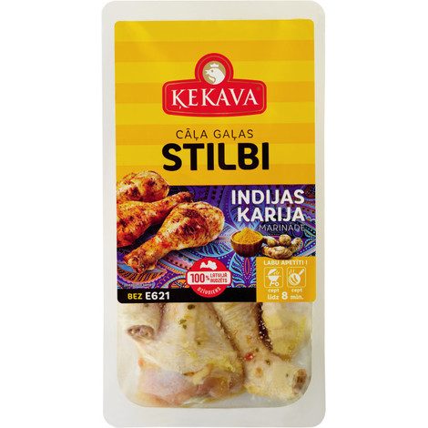 Chicken drumsticks in Indian curry marinade, PF Ķekava, 600g