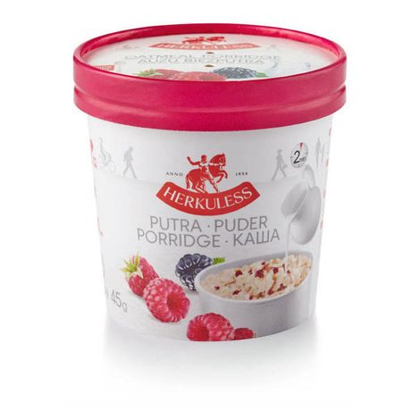 Energetic porridge with pink raspberries, blackberries and cream, Herkuless, 45g