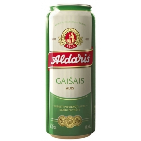 Light beer Aldaris Light canned 5%, 0.5l