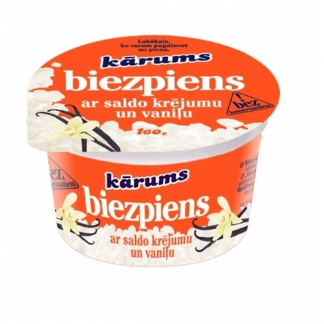 Curd with cream and vanilla, Kārums, 160g