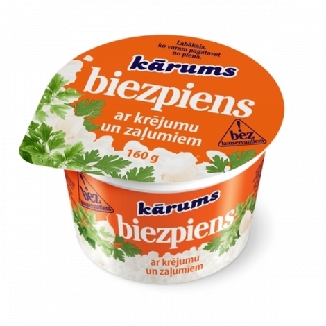 Curd with sour cream and herbs, Kārums, 160g