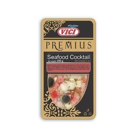 Seafood cocktail with cheese in oil, Vici Premium, 250g