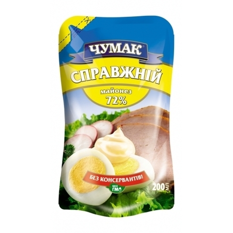 The real mayonnaise, Chumak, 72%, 192g