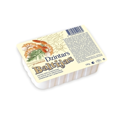 Processed cheese with shrimps, Baltijas Dzintars, 180g