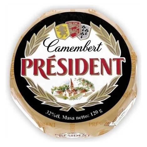 Cheese President Camembert Natural 50%, 120g