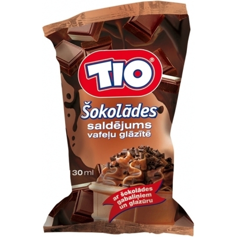 Saldējums TIO šokolādes ar gabaliņiem vafeļu glāzītē, 130ml