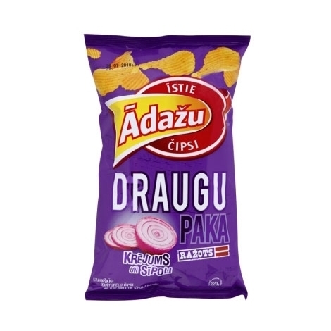 Chips with sour cream and onion flavour, Ādažu, 220g