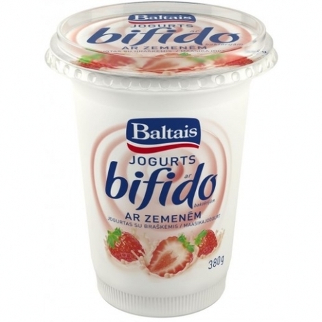 Jogurts bifido ar zemenēm, 380g