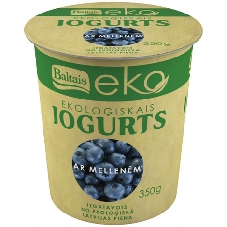 Ekoloģiskais jogurts Eko ar Mellenēm, 2,8%, 350g