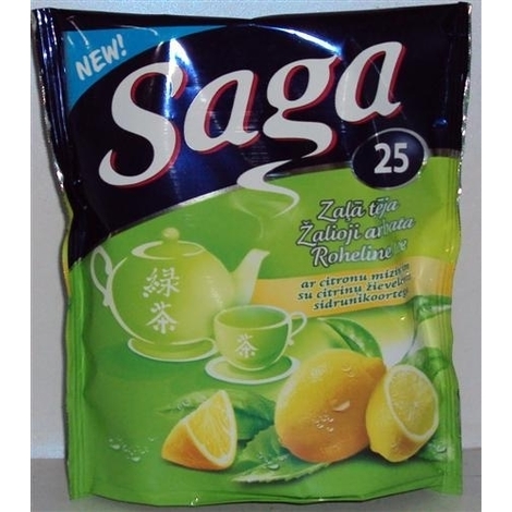 Zaļā tēja Saga ar citronu 25x, 1.32g