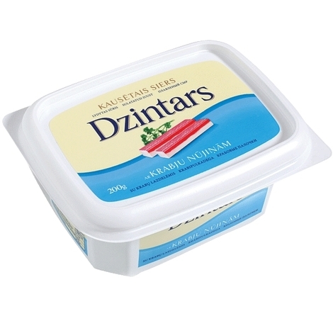Kausētais siers ar krabju nūjiņām, Dzintars, 200g