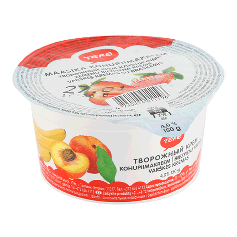 Strawberry curd cream with jelly, Tere, 150g
