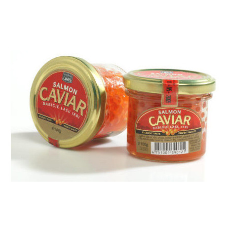 Dabīgie lašu ikri, Caviar, Sudrablīnis, 100g