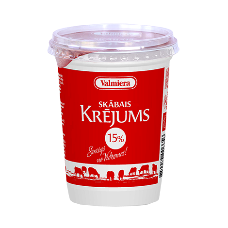 Skābais krējums Valmiera, 15%, 450g