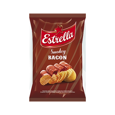 Potato chips with smoked bacon flavor, Estrella, 150g