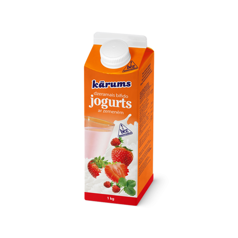 Drinking yogurt with strawberries Bifido, Kārums, 1kg