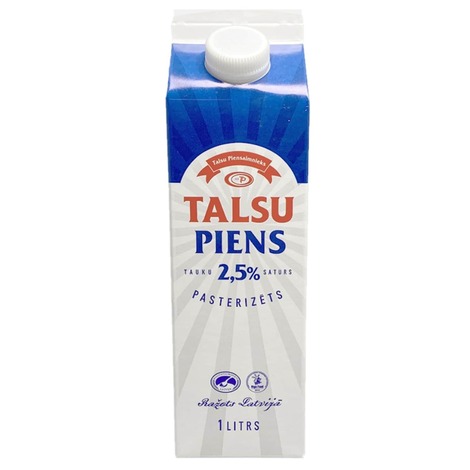 Piens Talsu piensaimnieks, 2,5%, 1l