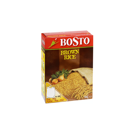 Rīsi BOSTO brūnie 4x125g, 500g