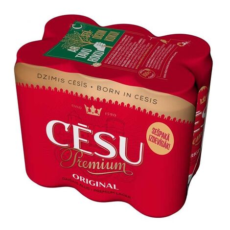 Alus Cēsu Premium skārdenē 6 paka, 5%, 3.408l