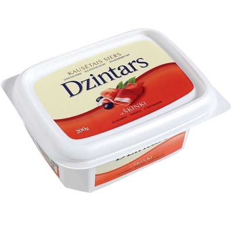Плавленый сыр с ветчиной, Dzintars, 200г