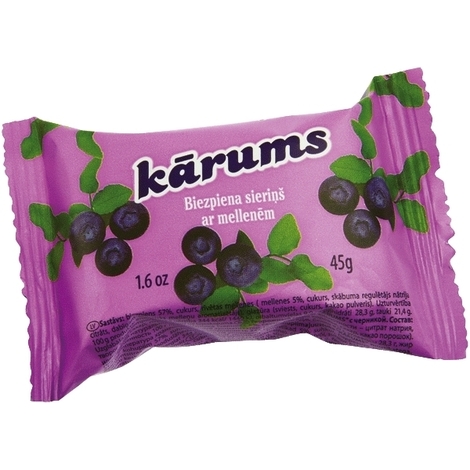 Curd snack with blueberries, Kārums, 45g