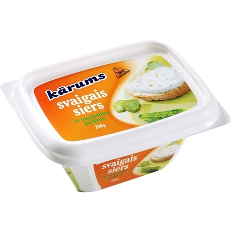 Svaigais siers ar marinētiem gurķiem, Kārums, 200g