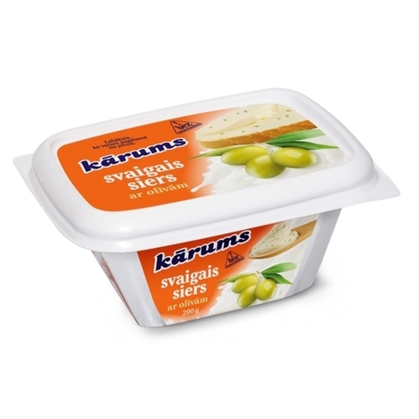 Svaigais siers ar olīvām, Kārums, 200g