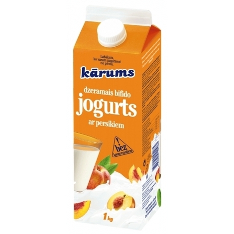 Drinking yogurt with peaches, Kārums, 1kg