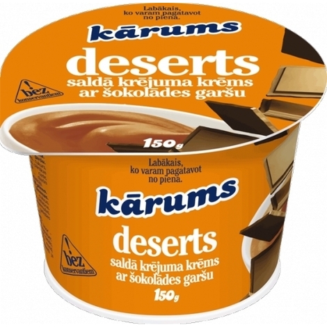Sweet cream with chocolate flavor, Kārums, 150g
