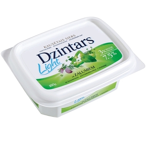 Processed cheese with herbs, Dzintars Light, 180g