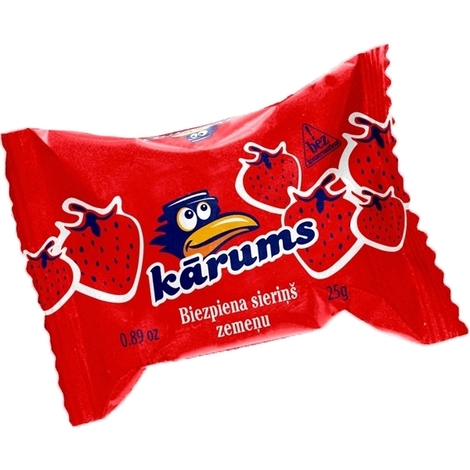 Curd snack with strawberries, Kārums, 25g
