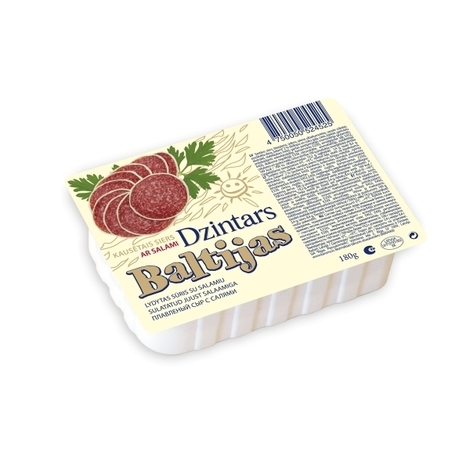 Плавленый сыр, Baltijas Dzintars, с салями, 180г