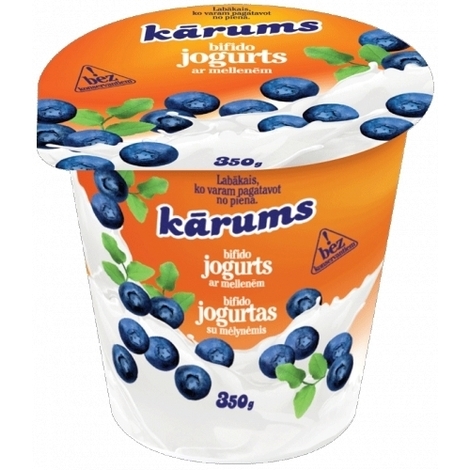 Bifido yogurt with blueberries, Kārums, 350g