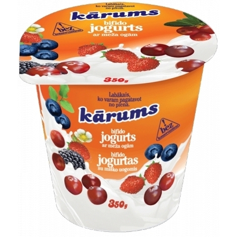 Bifido yogurt with forest berries, Kārums, 350g