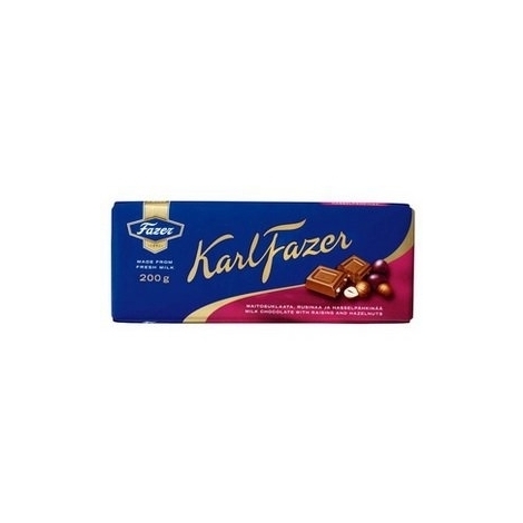 Šokolāde ar riekstiem un rozīnēm, Karl Fazer, 200g