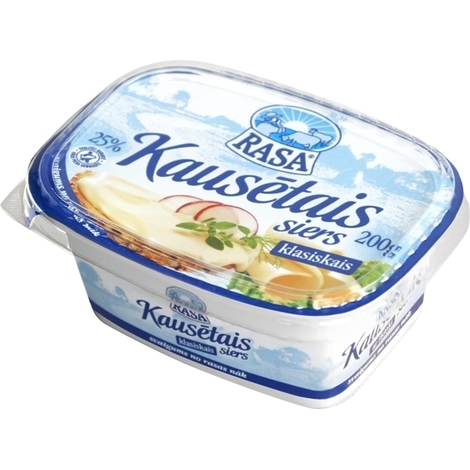 Kausētais siers klasiskais, Rasa, 25%, 200g