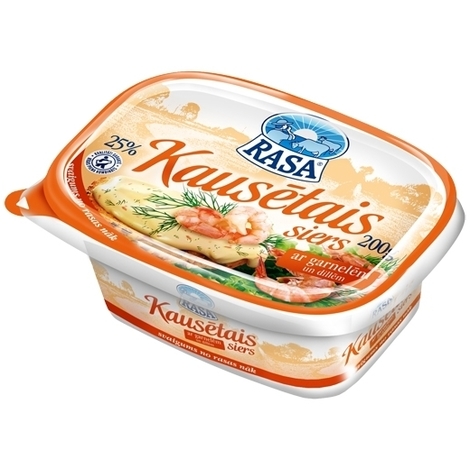 Processed cheese with shrimps, Rasa, 25%, 200g