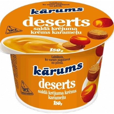 Sweet cream with caramel, Kārums, 150g