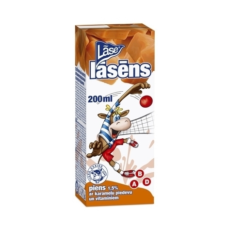 Milk with caramel flavour, Lāsēns, 200ml