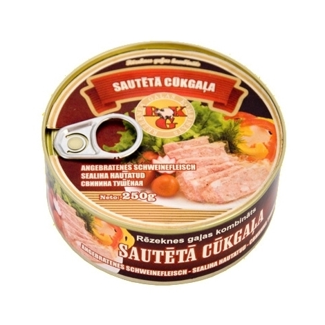 Sautēta cūkgaļa, konservēta, RGK, 250g