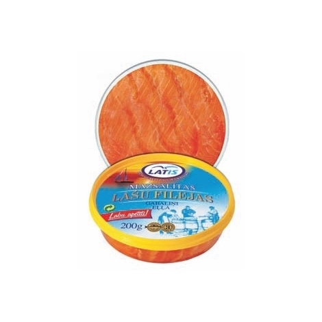 Mazsālītas lašu filejas šķēlītes eļļā, Latis, 200g