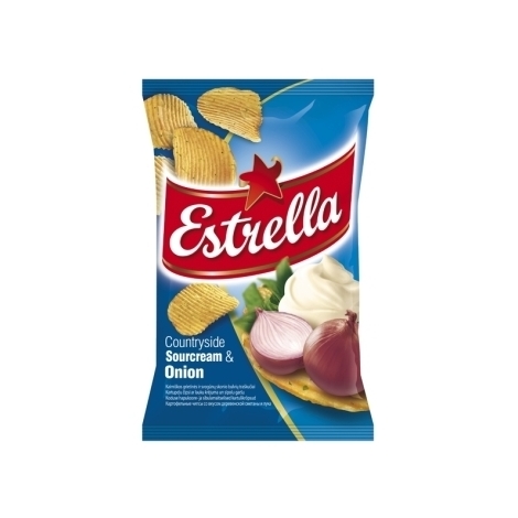 Potato chips with sour cream and onion flavour, Estrella, 150g